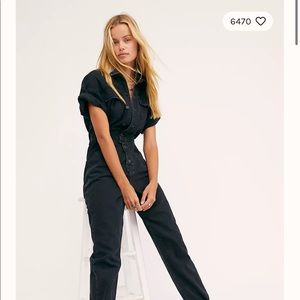 Free People Marci Coverall - Black Boiler Suit
